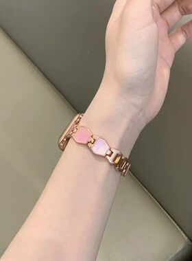 适用苹果SE手表带AppleWatch8代7贝壳表带iWatch654321气质腕链女