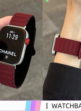 适用华为FIT3手表带watchFit2张婧怡高级fit红色新年磁吸硅胶