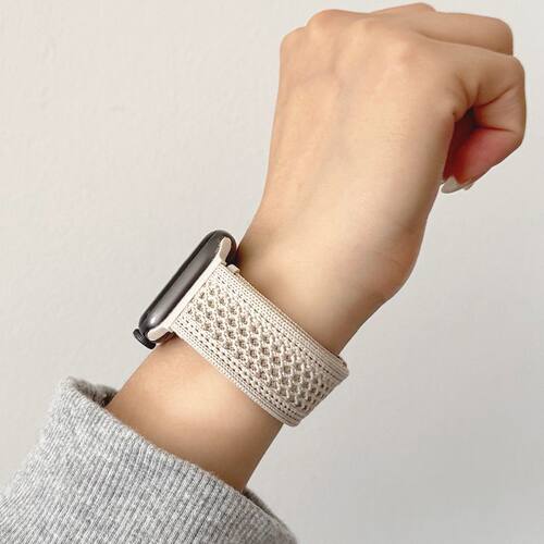 透气针织适用oppowatch3/X/2/3pro/4pro手表表带编织尼龙磁吸女se