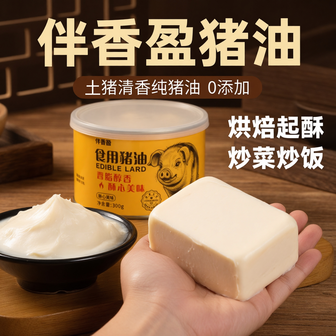 农家古法熬制猪油无添加炒菜烘焙