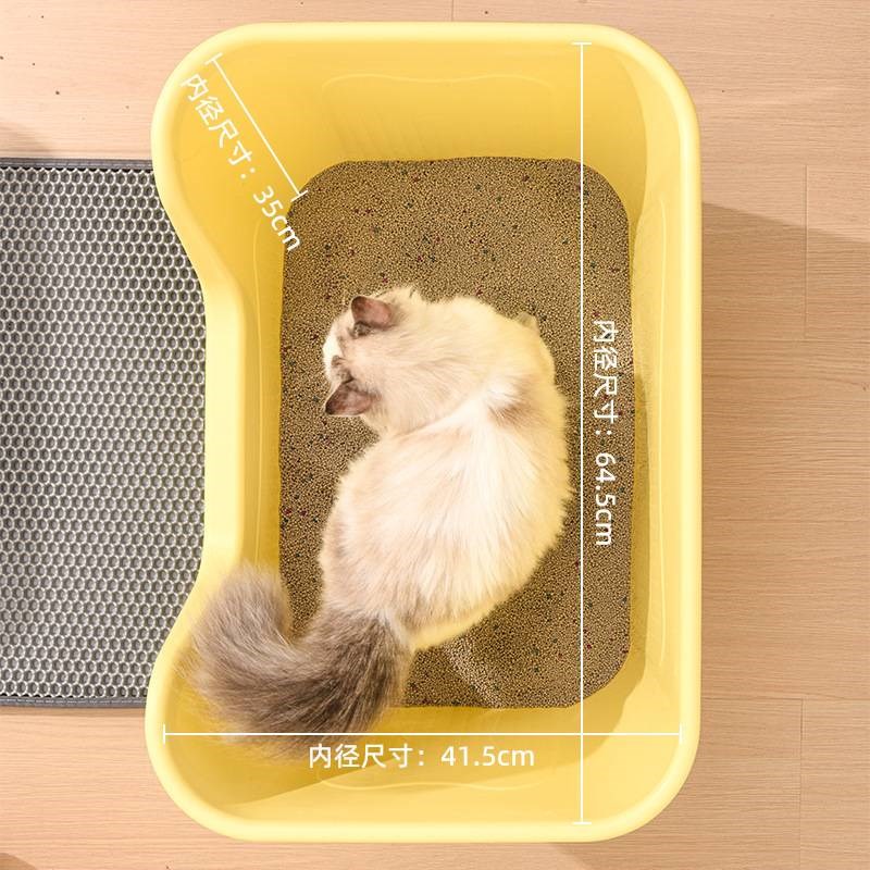 家用加大猫砂盆开放式防外溅猫厕所特大号猫沙盆子半封闭宠物用品