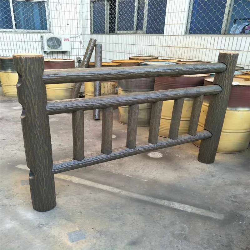 仿树藤护栏乡村鱼塘水泥仿木预制混凝土栏杆河道景观仿树纹防护栏