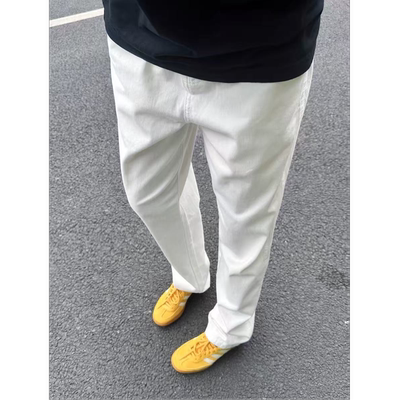 春夏薄款显瘦白色牛仔裤