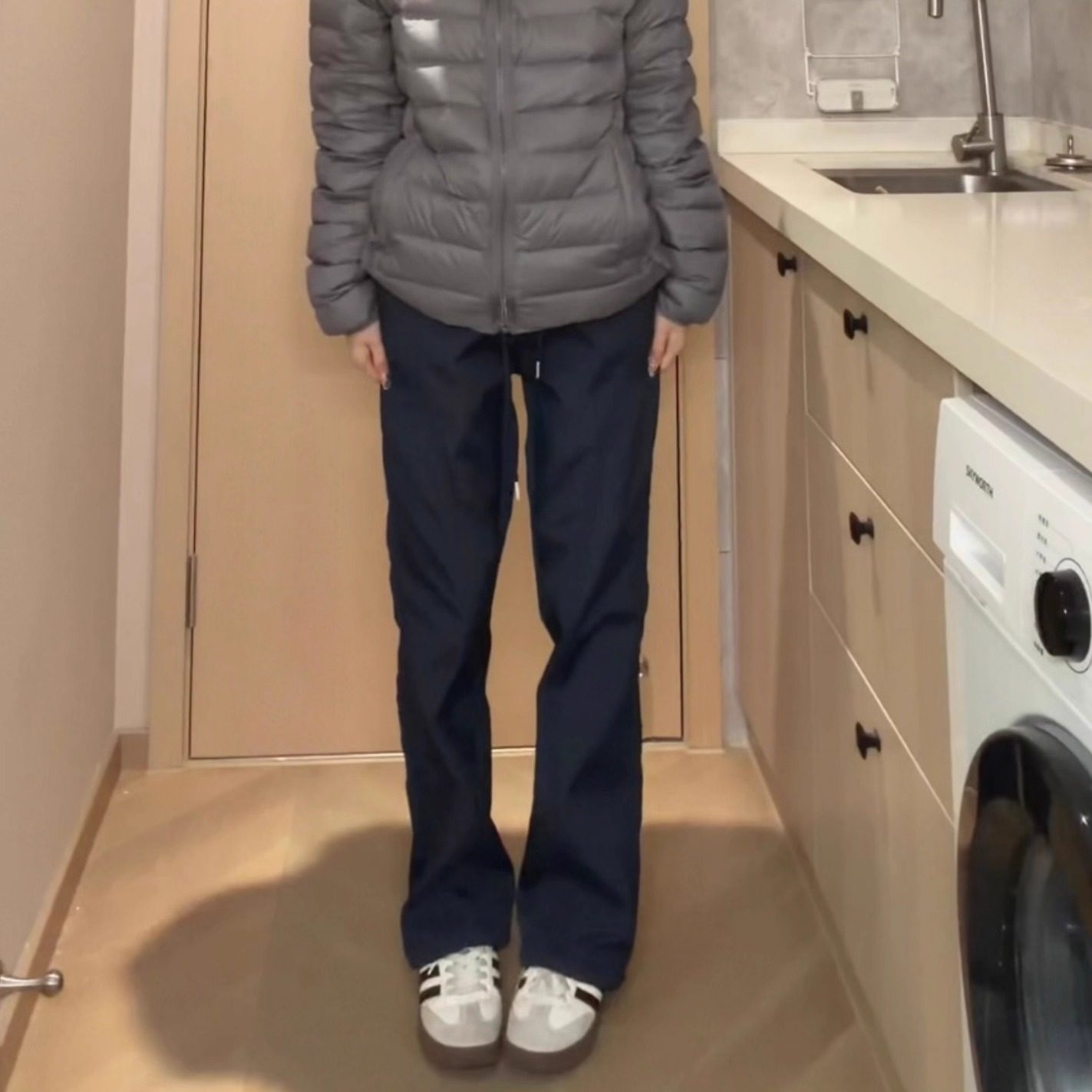 QUALCOMM秋冬款百搭弯刀休闲裤