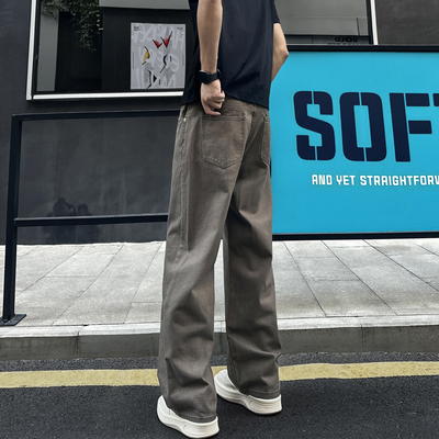 QUALCOMM复古质感美拉德直筒裤