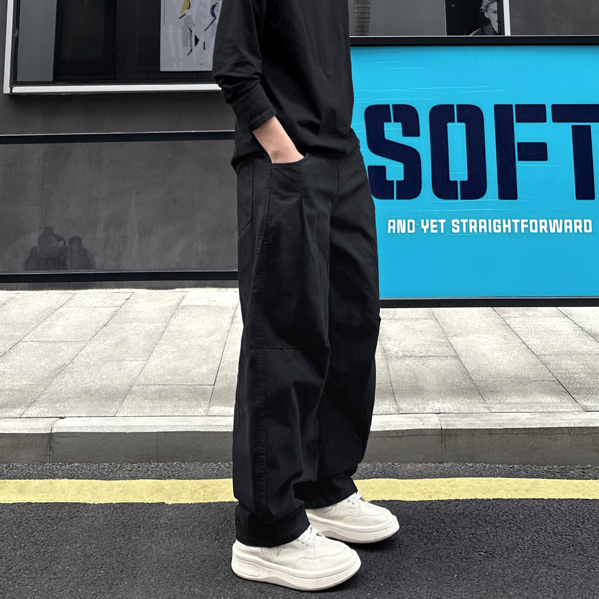 QUALCOMM秋冬百搭保暖宽松阔腿裤