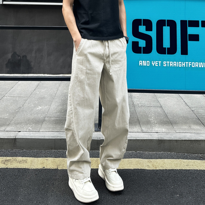 斜切裤显瘦工装休闲裤子