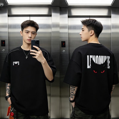 夏季宽松百搭美式高街嘻哈T恤