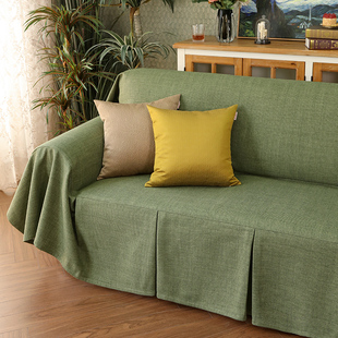 新款 通用 沙发巾垫套纯色全盖布防尘罩防猫抓美式 欧现代四季
