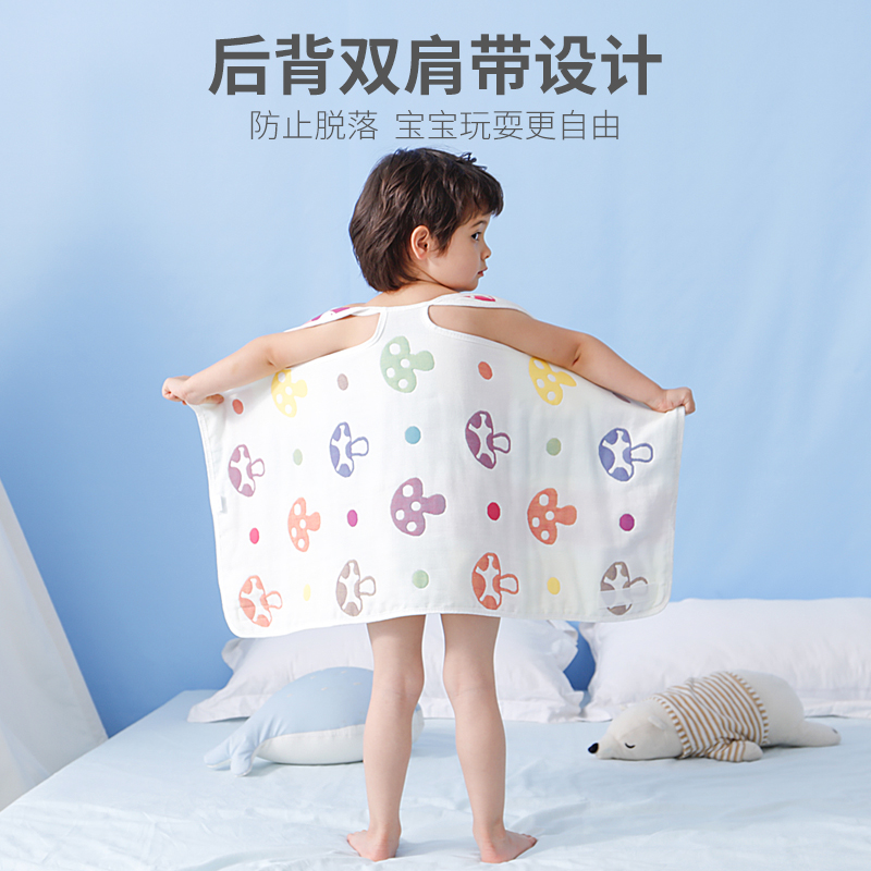 儿童睡袋夏季薄款宝宝睡觉护肚子神器防踢被婴儿肚兜围纱布防着凉