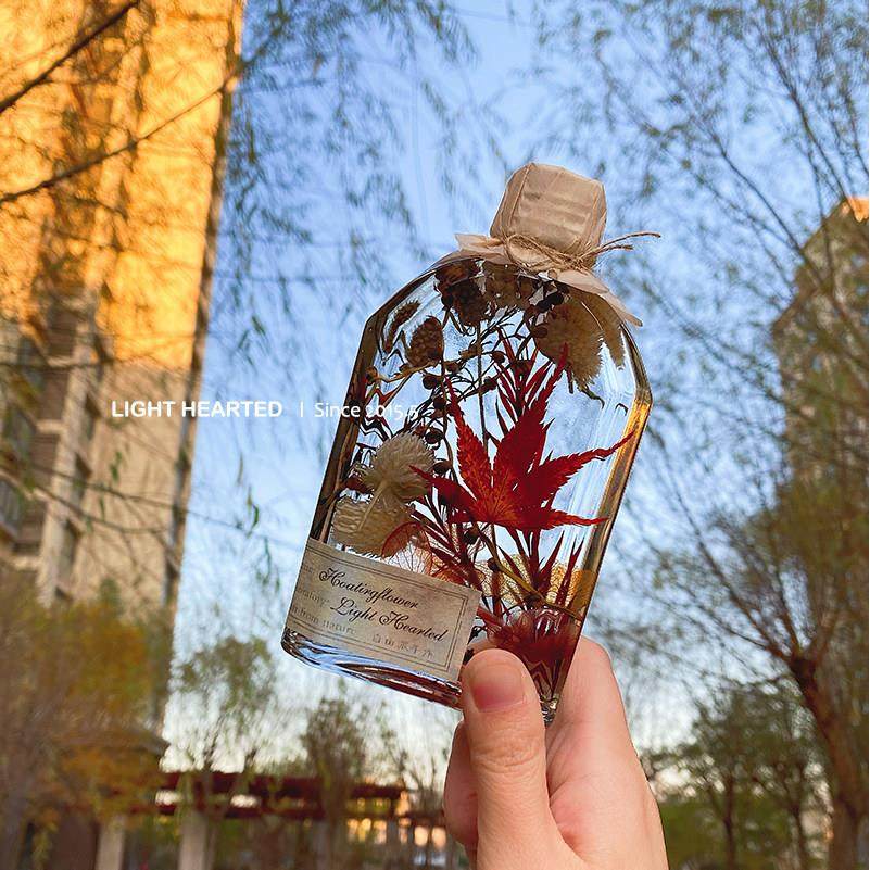 干 干燥花浮游花瓶永生花植物标本枫叶花束女生日毕业母亲520节日