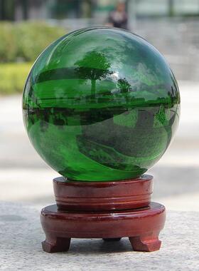 绿色水晶球摆件珍藏饰品绿幽灵家居客厅玄关隔断书桌办公桌摆设