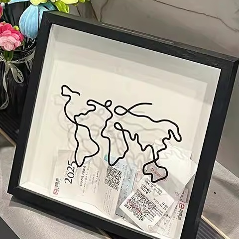 票根收纳相框旅行演唱会明信片机票时光碎片收藏纪念保护挂墙相框