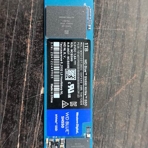 西数WD Blue SN550 1TB NVMe固态硬盘。实议价