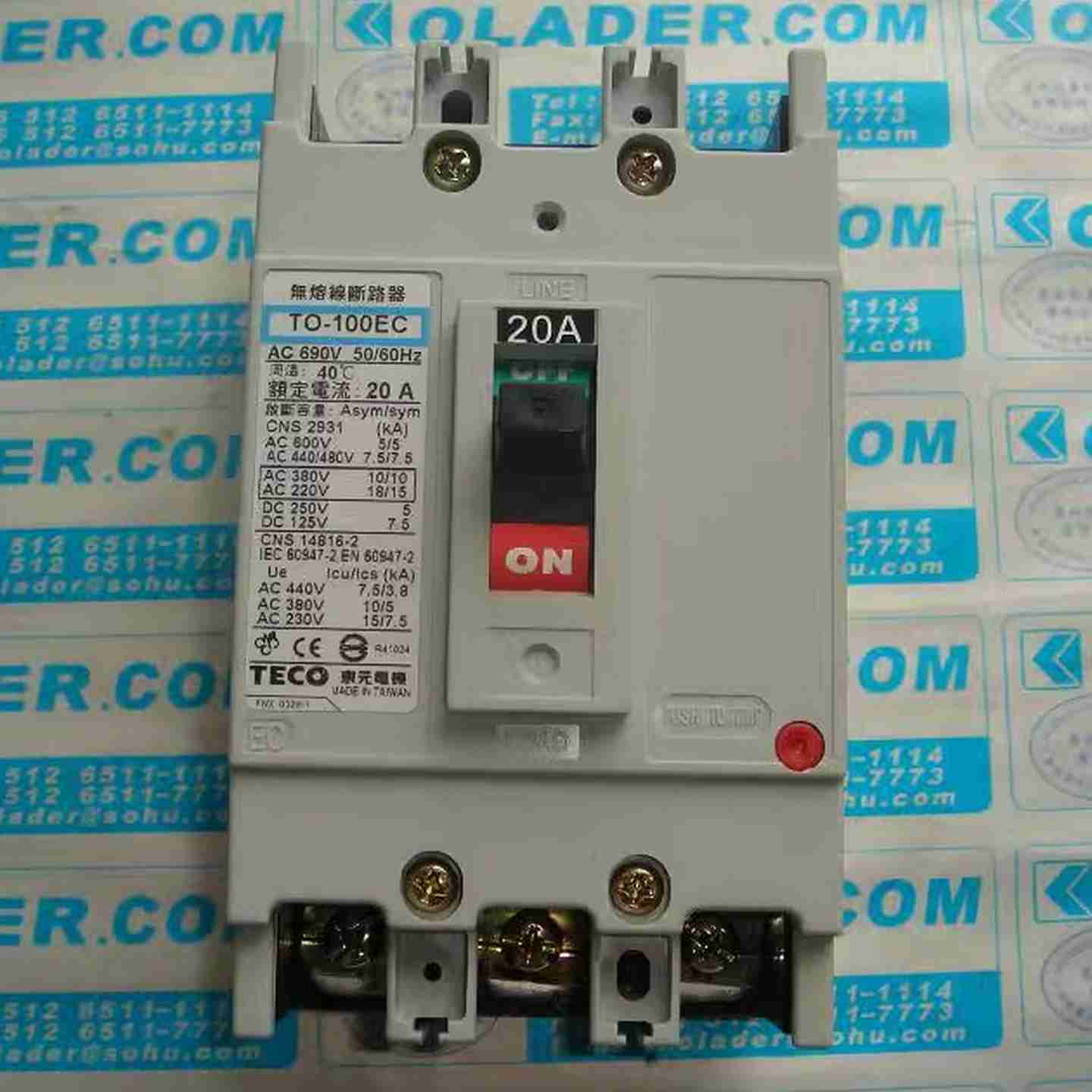 议价-东元TO-100EC3Ph20ATECO无熔丝断路器TO-50EC/TO-225E/TO-