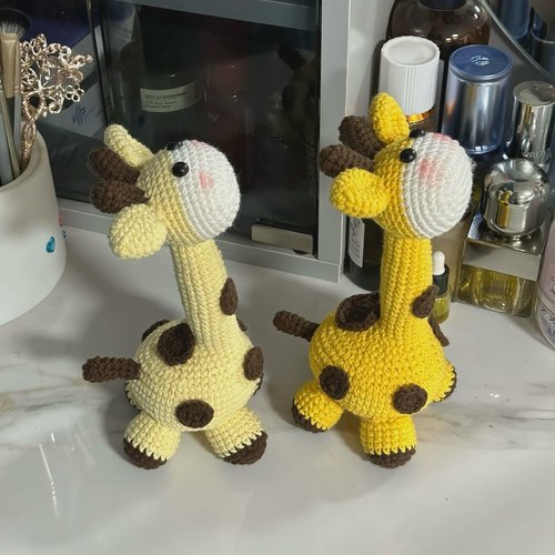仰头长颈鹿玩偶diy材料毛线编织钩针可爱手作礼物挂件小动物挂件