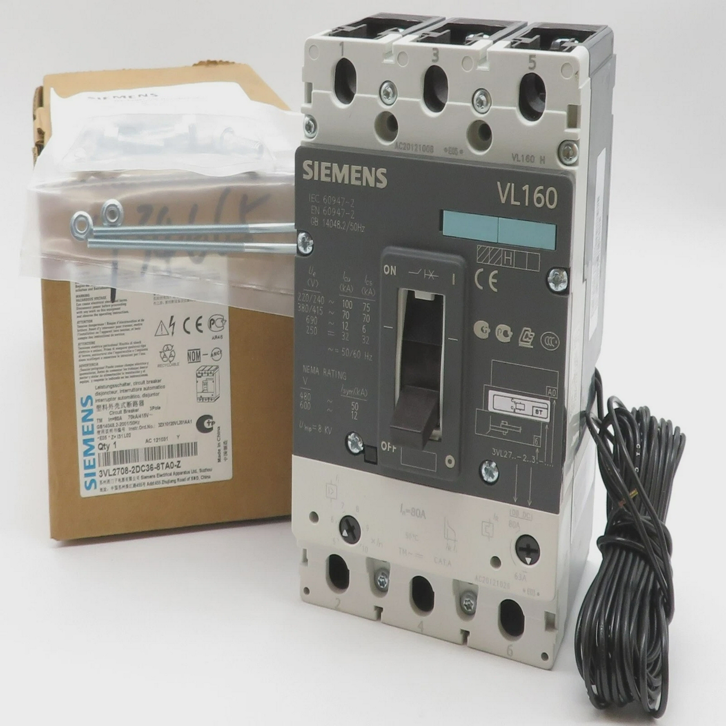 SIEMENSVL160Leistungsschalter3VL2708-2DC36-8TA0-ZCircuit