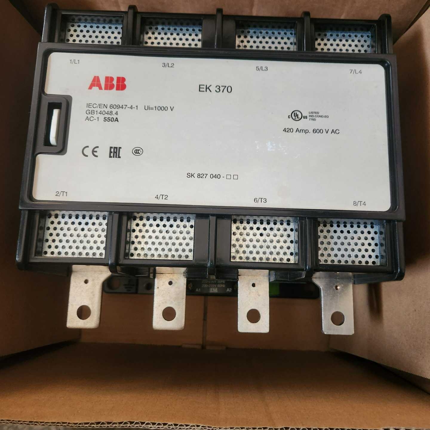 询价全新ABB接触器EK370Ui1000VAC-1550