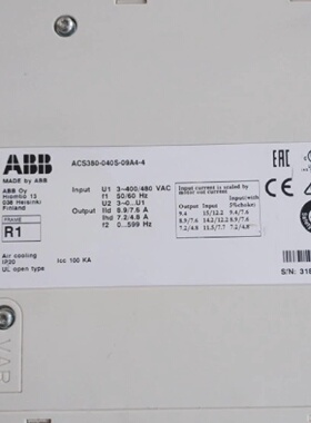 寻ABB变频器ACS380040S09A412A601
