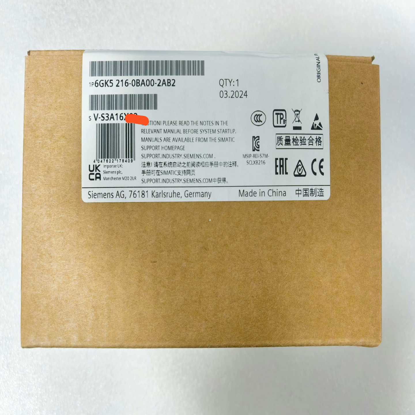 6GK5216-0BA00-2AB2西门子S年原装原标