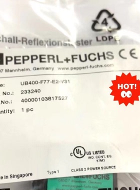 议价德国倍加福PF全新原装正品UB400-F77-E2-V31超音波开关