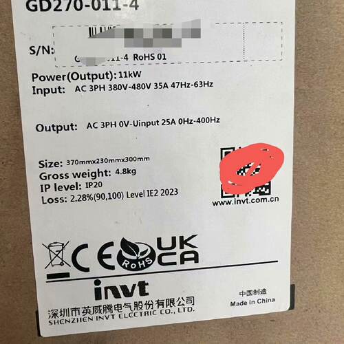 溢价-GD2700114英威腾变频器