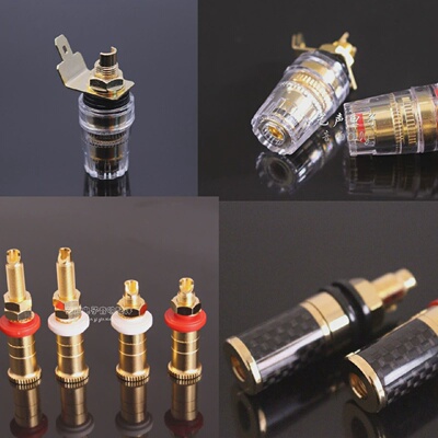 纯铜镀金佬音箱接线端子HIFI发烧音响喇叭接线柱功放输出插座