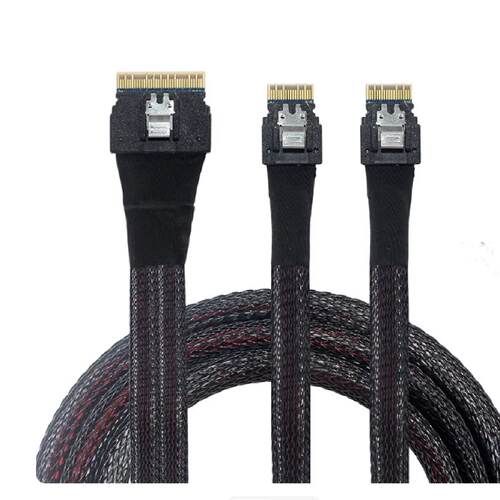 供应立讯Slimsas线SFF-8654-8i转4i一分二NVMe/U2主板背板数据线