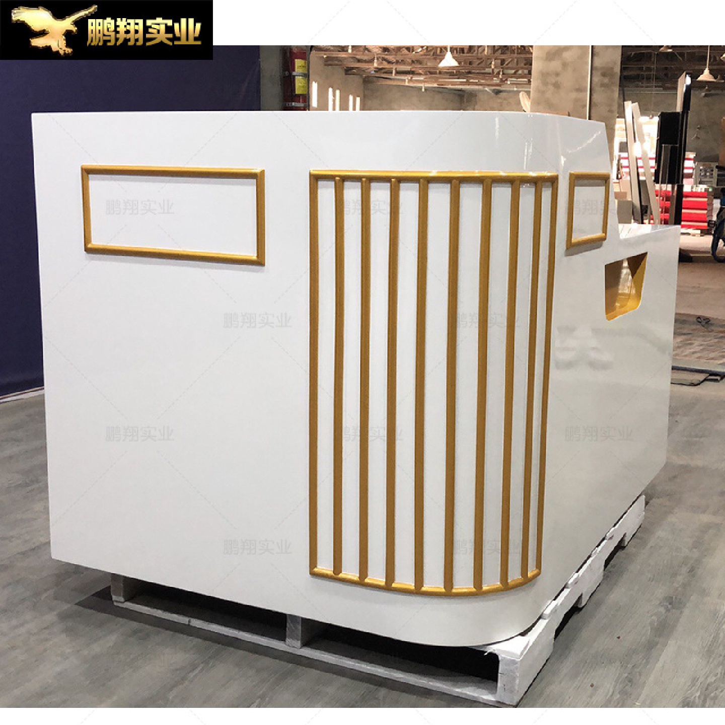 母婴店收银台弧形烤漆吧台加工公司前台接待台商场烤漆收银台小型