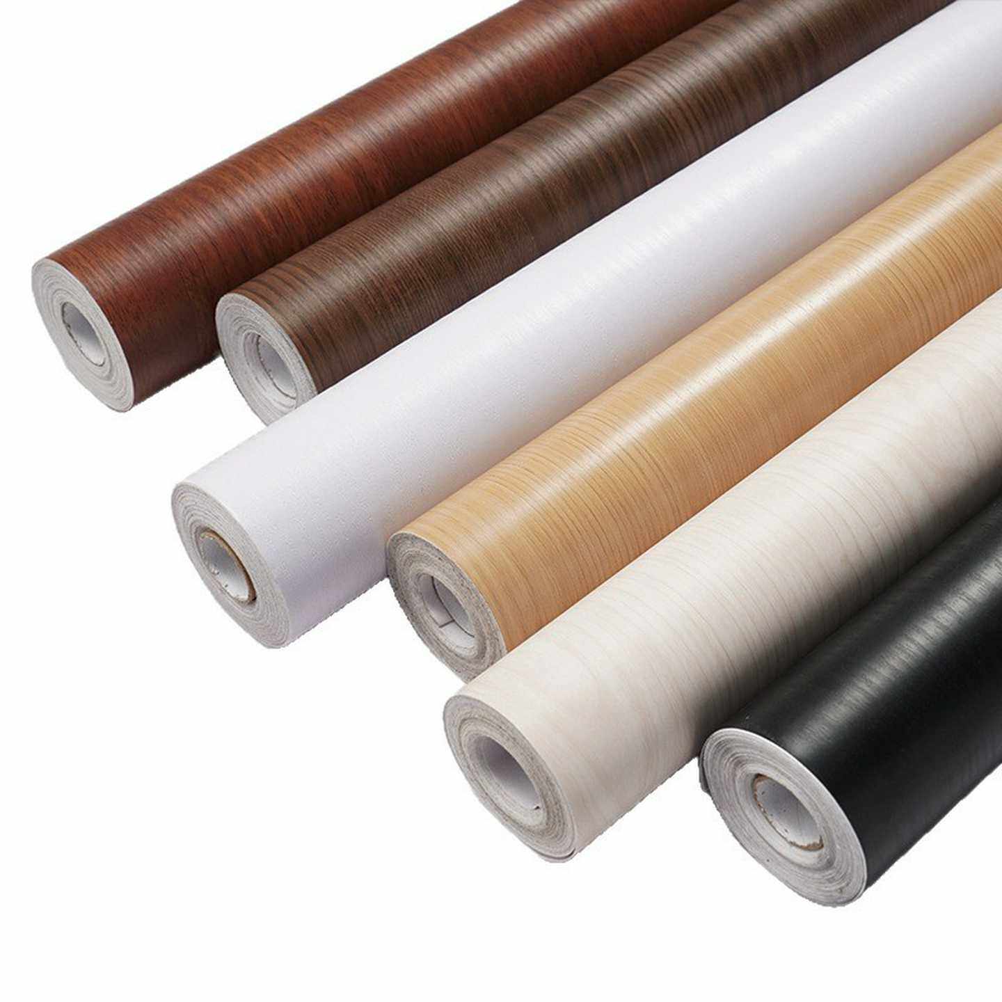 仿木纹家具翻新贴纸自粘PVC墙纸衣柜橱柜桌子门装饰波音软片壁纸