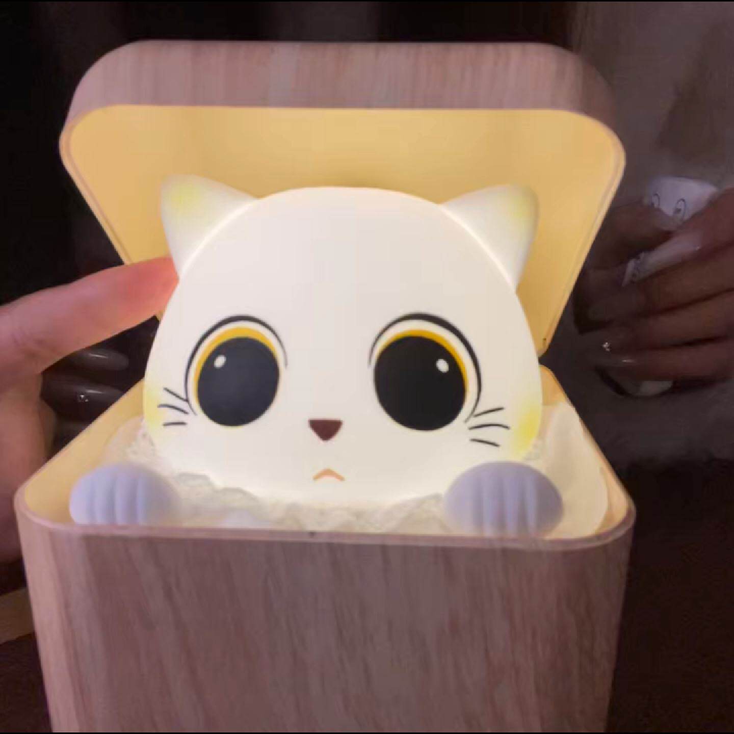 胆小喵感应小夜灯躲猫猫趣味创意感应式儿童床头睡眠卧室生日礼物