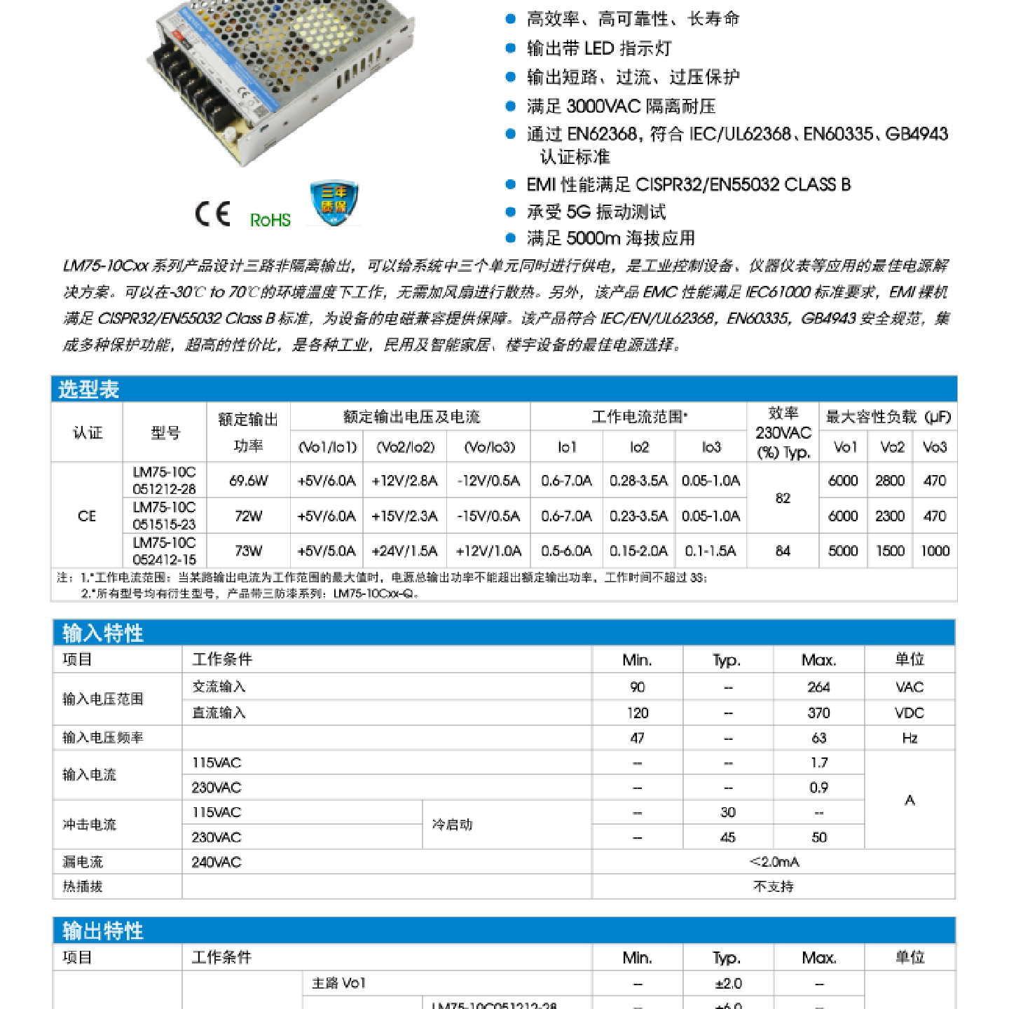 LM75-10C051212-28/10C051515-23/10C052412-15金升阳/MORNSUN