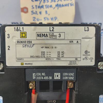 Dmarreur Magntique Square D 8536SE02S 2050Hp 110120V Taille