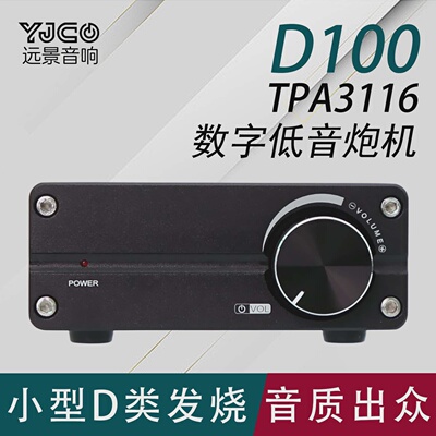 D100TPA3116数字D类发烧家用HiFi单声道低音炮机超英飞凌MA12070
