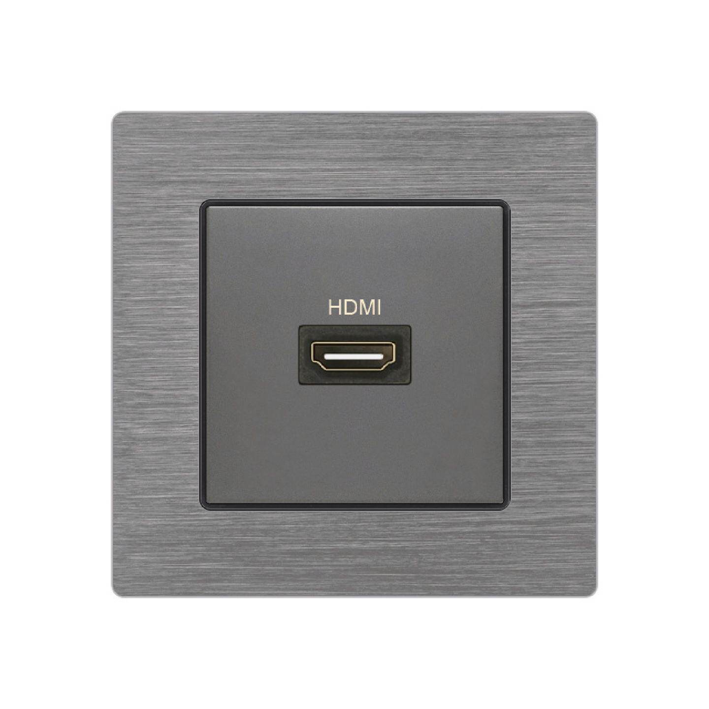 86型外贸暗装多媒体面板一位高清HDMI投影仪单口直插电源插座面板