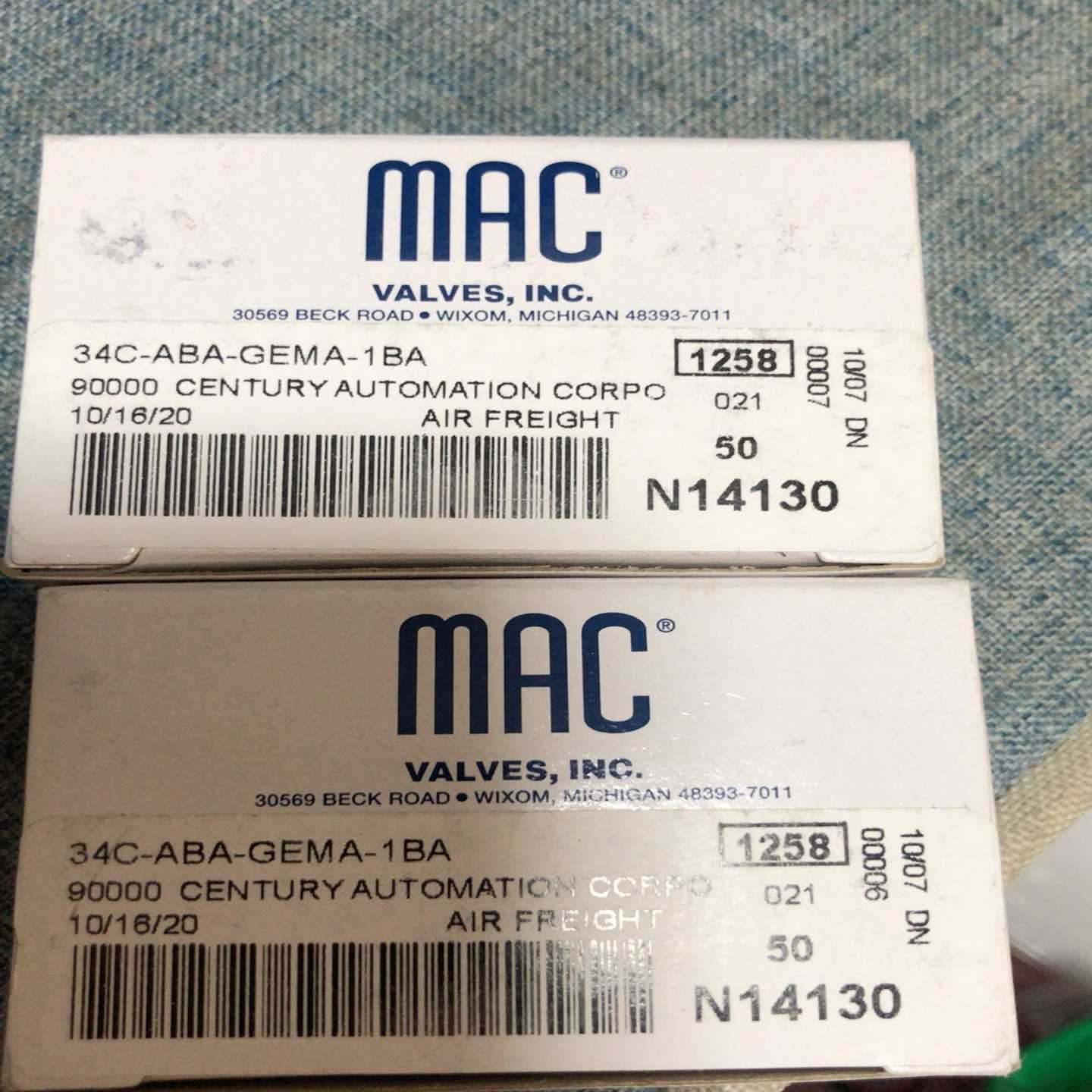 （议价）正品MAC高频电磁阀34C-ABA-GEMA-1BA