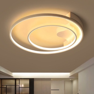 led卧室灯简约现代创意房间灯温馨家用餐厅灯北欧圆形吸顶灯具