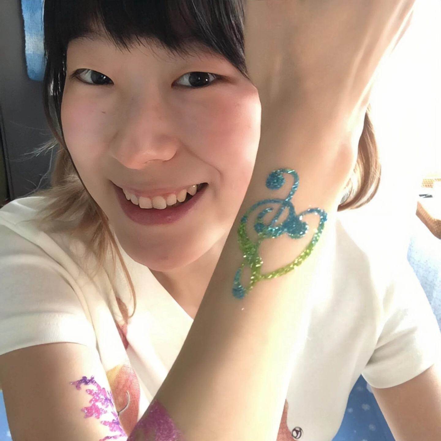 闪粉纹身贴金葱粉镂空脸贴DIY创意身体彩绘夏季出行旅游拍照装饰