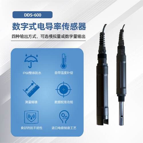 工业在线电导率EC电极485探头4-20mA可接PLC传感器TDS检测