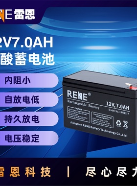 雷恩RENE铅酸电池12V7.0AH拉杆音箱充电风扇ups电源太阳能