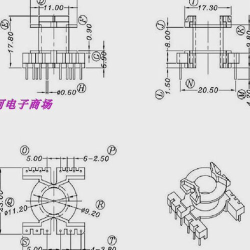PQ2016变压器磁芯骨架立式68脚