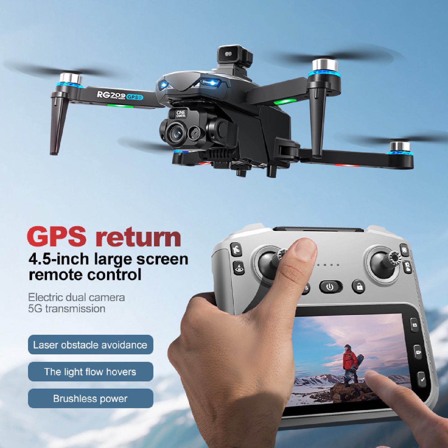RG709PRO无人机GPS定位屏控航拍四轴飞行器避障无刷遥控drone外贸