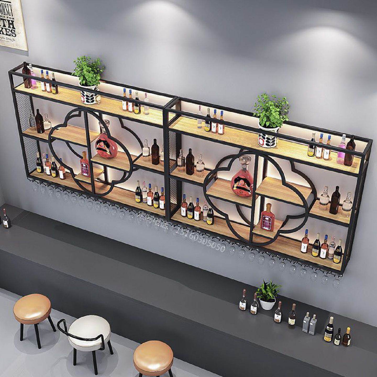 白酒展示架创意置物架子北欧壁挂式酒架酒庄墙上酒柜烟酒行红酒架