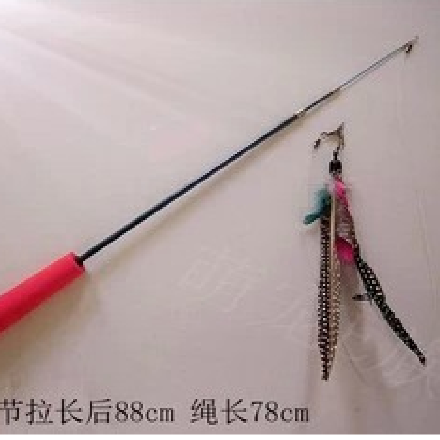 逗猫棒羽毛大鸟逗猫棒 可伸缩三段式碳纤维杆竿 三节逗猫玩具包邮