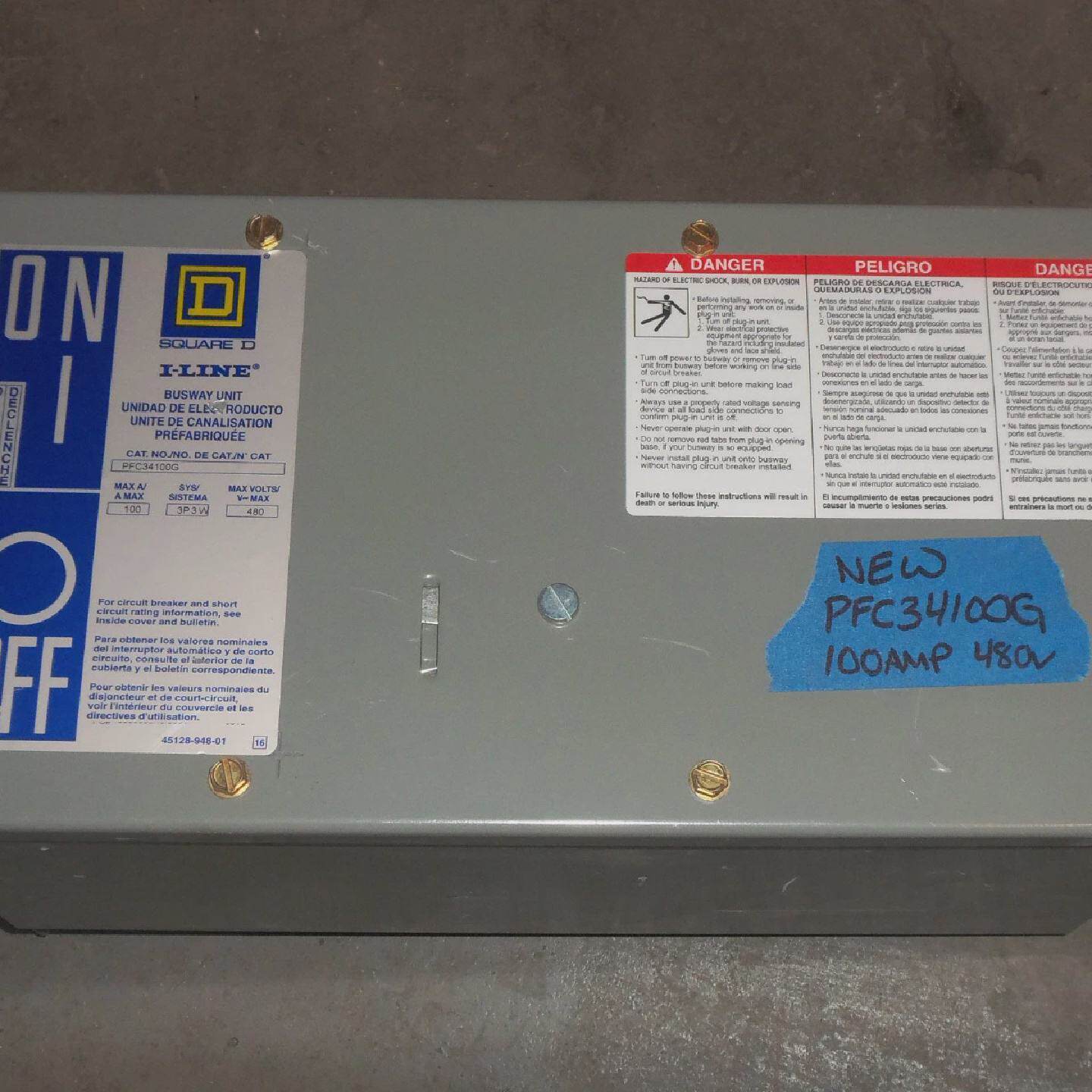NEW SQUARE D PFC PFC34100G 100 AMP 480V CIRCUIT BREAKER BUS