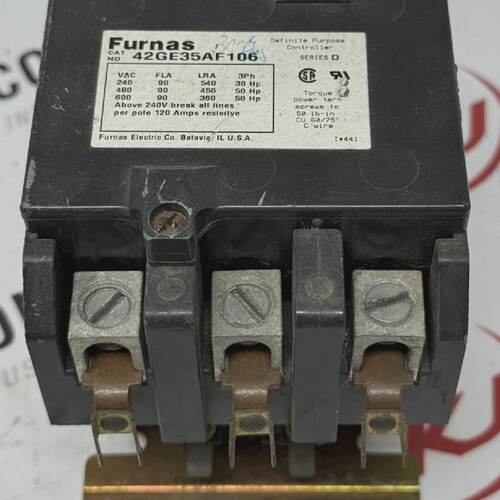 Furnas 42GE35AF106 Definite Purpose Contactor 3Pole 90A 120V