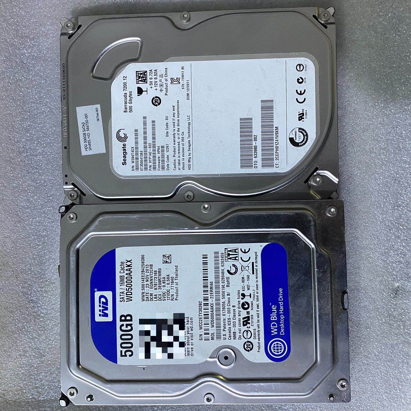 #机械硬盘 大量出拆机3000片西数希捷500G机械硬盘，全--议价商品