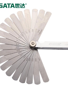 世达（SATA）32件套公英制塞尺0.02-1mm塞尺不锈钢薄规塞规09407