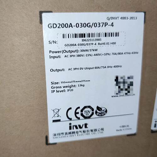 溢价-英威腾变频器GD20030G4未封