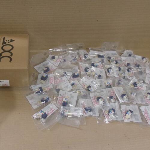 NEW BOX OF 50 OCC KMJA605 JACK CAT 6 8POS KEYSTONE 568AB BLU
